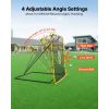 Baseball Softball Rebounder Net 4 x 4.5 ft Pitch Back Trainer Target, 4 Adjustable Angles with Strike Zone, Steel Frame