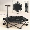 42" Foldable Mini Trampoline, Rebounder Trampoline with Adjustable Foam Handle for Indoor Outdoor Workout for Adults