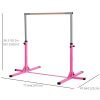 Pink Professional Gymnastics Bar for Kids Toddler Home Gym Equipment with 13-Level Adjustable Height