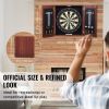 Dartboard and Cabinet Set, Ready-to-Play Bundle Official Size Dartboard Cabinet, Steel Tip Dart Hideaway Cabinet, Features Easy Assembly