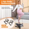 Exercise Stepper for Women Mini Fitness Stepper with 2 Resistance Bands LCD Monitor Max 330.7LBS Load Stair Stepper Quiet Stepper