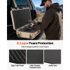 Hard Rifle Case, Lockable Rifle Case with 4 Layers Pre-cut Foams, 36 in Gun Storage with Wheels
