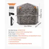 Hunting Blind, 6-7 Person Ground Blinds with Carrying Bag, Portable Camouflage Tent, Reinforced Durable Concealed Shelter with Silent Zipper Door and