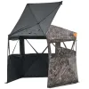 Hunting Blind, 6-7 Person Ground Blinds with Carrying Bag, Portable Camouflage Tent, Reinforced Durable Concealed Shelter with Silent Zipper Door and