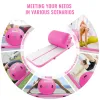 Inflatable Gymnastics Air Mat Set, 2 PCS Tumbling Mat, Tumble Track with Electric Pump, Air Roller Barrel Gymnastics Equipment, Training Mats for Home