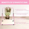 Pink Multi-Functional Adjustable Height Children's Horizontal Gymnastic Bar With Bear Rings