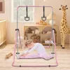 Pink Multi-Functional Adjustable Height Children's Horizontal Gymnastic Bar With Bear Rings