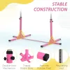 Pink Professional Gymnastics Bar for Kids Toddler Home Gym Equipment with 13-Level Adjustable Height