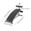 Sit Up Bench, Curved Decline Ab Bench with Reverse Crunch Handle, with 6 Adjustable Height Setting, Heavy Duty Steel