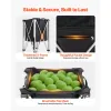 Tennis Ball Hopper, Holds 200 Tennis Balls, Foldable Pickleball Basket Cart with Wheels for Easy Pick Up, Stainless Steel Portable Pickleball Cart Cad