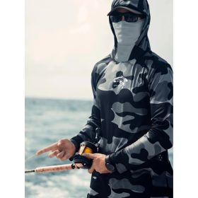 Long Sleeve Sun Protection Shirt with Face/Neck Cover (Option: M)