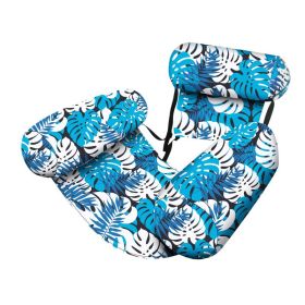 Inflatable Floating Hammock/Chair (Option: Blue Leaves-76X35X60 cm)