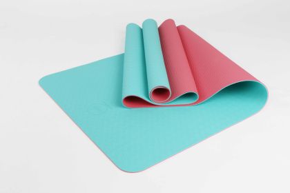 2-Tone TPE Premium Yoga Mat (Material: TPE, Color: Blue/Pink)