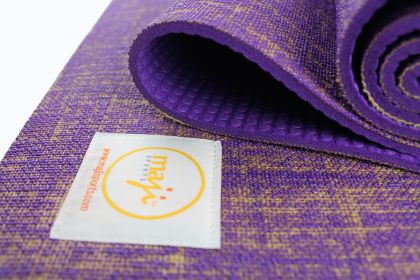 Maji Sports Jute Premium ECO Yoga Mat – Natural Fiber 4.5mm (Material: PER Polymer Resin + Jute, Color: Purple)