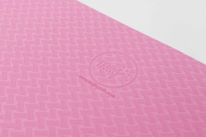 2-Tone TPE Premium Yoga Mat (Material: TPE, Color: Fabric Pink/Gray)