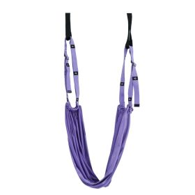 Adjustable Aerial Yoga Strap for Stretching, Flexibility & Home Workouts (Color: Purple)