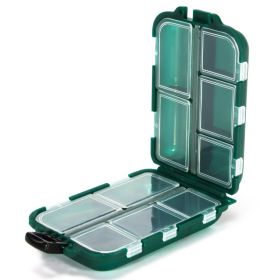10-Compartment Fishing Tackle Box – Compact Hook & Bait Organizer (Color: Green G680A)
