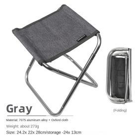 Compact Aluminum Folding Camping Stool – Lightweight Outdoor Seat (select: Outdoor folding chairs-gray)