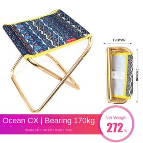 Compact Aluminum Folding Camping Stool – Lightweight Outdoor Seat (select: Outdoor folding chairs-blue)