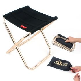 Compact Aluminum Folding Camping Stool – Lightweight Outdoor Seat (select: Outdoor folding chairs-black)