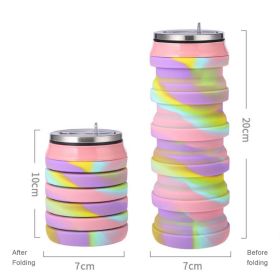 480ml Foldable Silicone Water Bottle for Travel, Fitness & Outdoors (Capacity: 480ml, Color: 05)