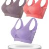 3-Pack Breathable Mesh Sports Bras for Women – Wire-Free Comfort Fit