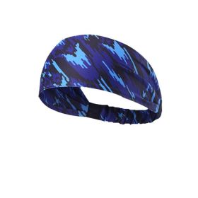 Camo Sports Headbands for Running, Yoga & Sweat Absorption (Color: Blue)