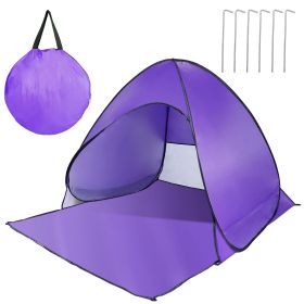 Versatile Pop-Up beach, camping, fishing, and outdoor shelter tent – UPF 50+ Sun Shelter (Color: Purple)