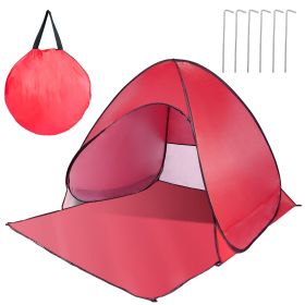 Versatile Pop-Up beach, camping, fishing, and outdoor shelter tent – UPF 50+ Sun Shelter (Color: Red)