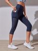 High-Waisted Yoga Capri Leggings for Women – Mesh Design & Tummy Control