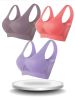 3-Pack Breathable Mesh Sports Bras for Women – Wire-Free Comfort Fit