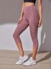 High-Waisted Yoga Capri Leggings for Women – Mesh Design & Tummy Control